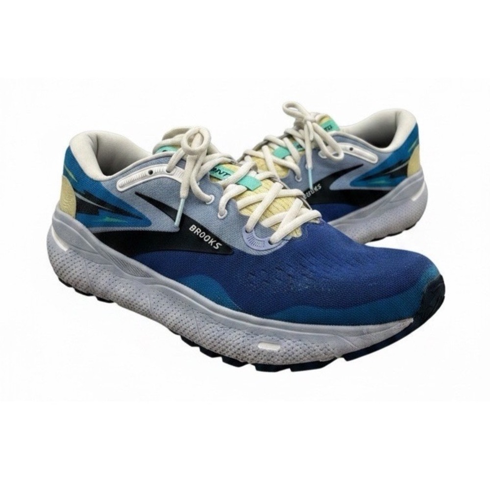 Brooks Ghost 15 Blue Yellow Men's 10.5 D Running‎ Shoes Cushioned Sneakers